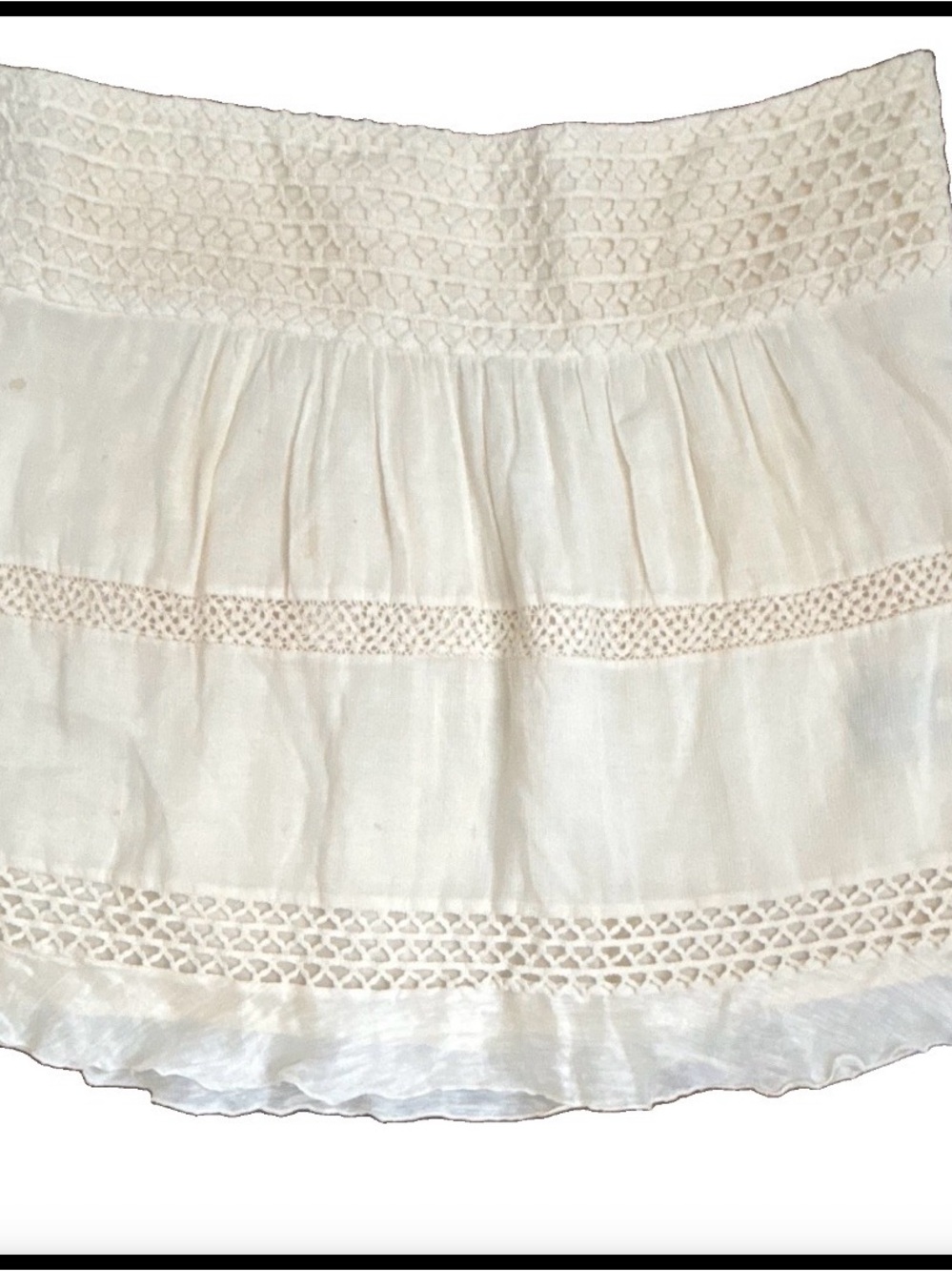 Isabel Marant Cream Crochet-Trim Mini Skirt